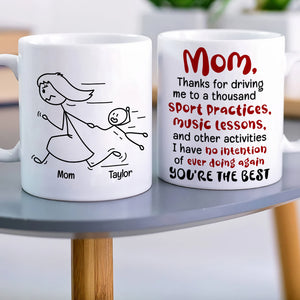 Mom You're The Best, Personalized Coffee Mug, Running With Mom Coffee Mug, Mother's Day Gift, Birthday Gift For Mom - Coffee Mug - GoDuckee