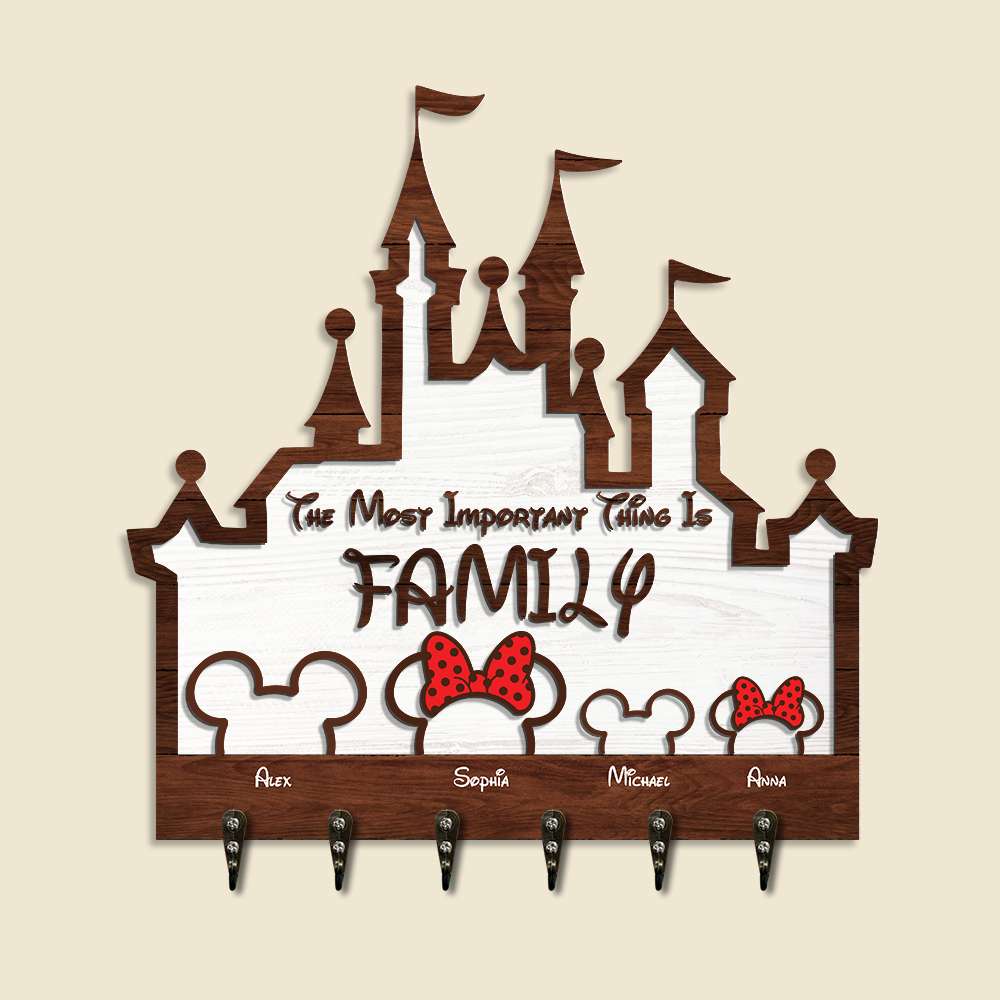 The Most Important Thing Is Family Personalized Layers Wood Sign - Wood Sign - GoDuckee