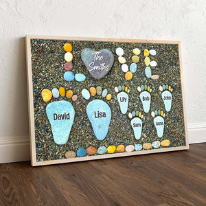 Family Footprint Love Personalized Canvas Print - Poster & Canvas - GoDuckee