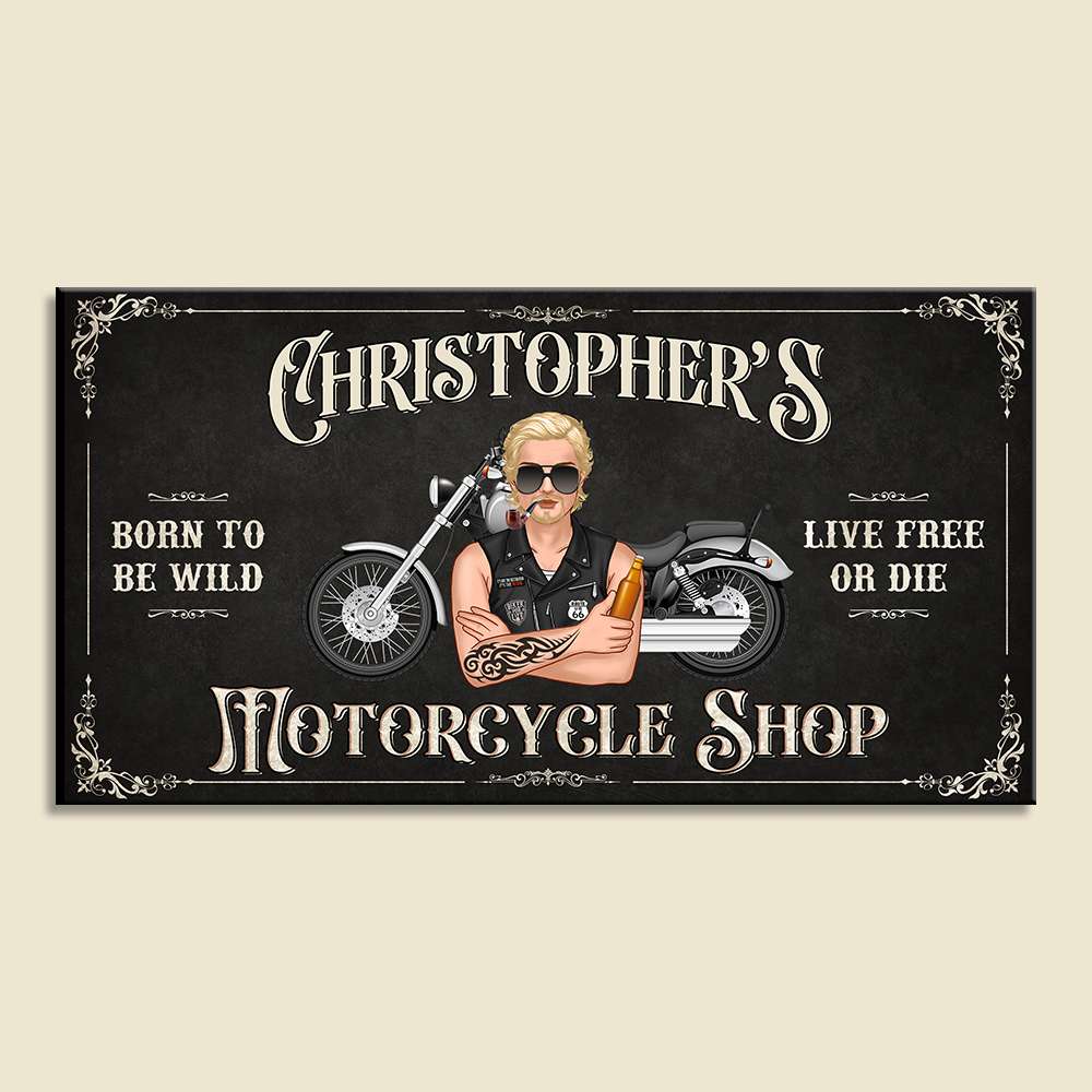 Born To Be Wild Live Free Or Die Personalized Biker Metal Sign - Metal Wall Art - GoDuckee