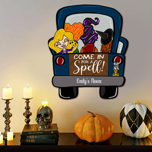 Come In For A Spell, Personalized Witch Wood Sign, Halloween Gift - Wood Sign - GoDuckee
