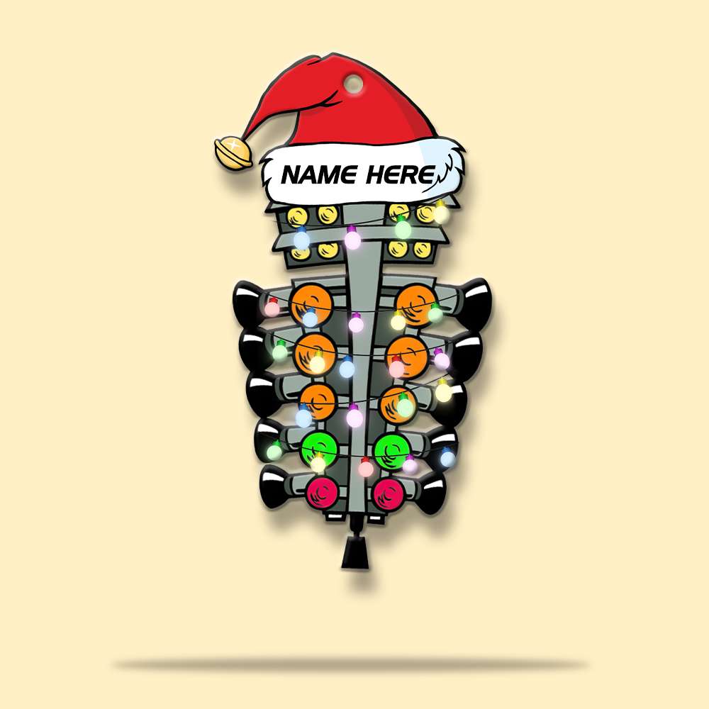 Drag Strip Tree Light - Personalized Christmas Ornament For Car Racer - Ornament - GoDuckee