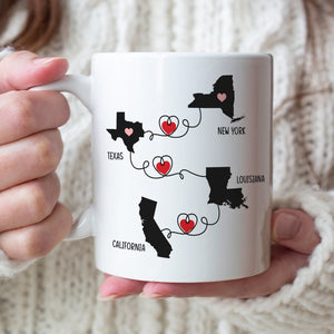 Personalized Sister Map Mug, Apart In Distance But Never At Heart, Gift for Sisters In Long Distance - Coffee Mug - GoDuckee