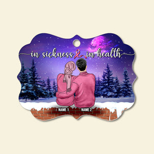 In Sickness And In Health, Breast Cancer Warrior - Personalized Couple Benelux Ornament - Gift For Couples - Ornament - GoDuckee