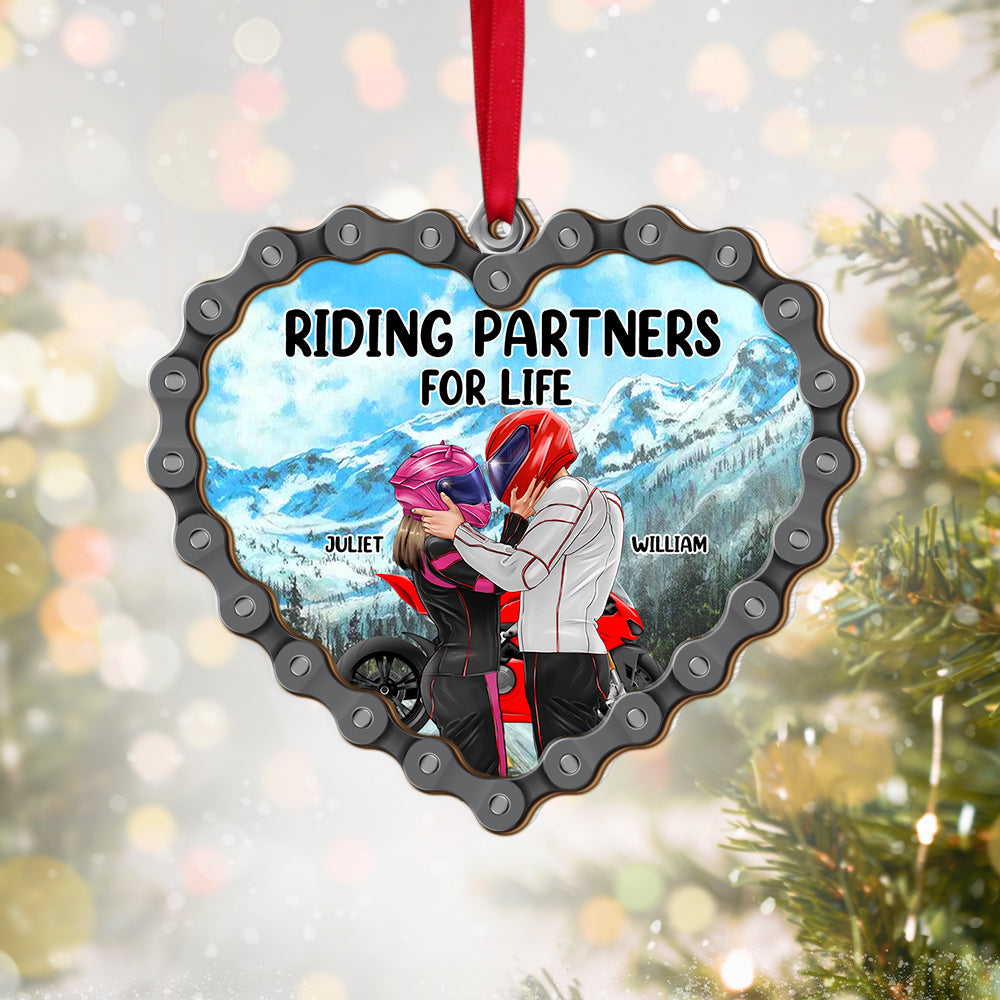 Riding Partners For Life Personalized Motorcycle Ornament, Christmas Gift - Ornament - GoDuckee
