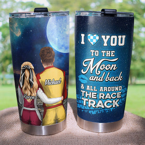 I Love You To The Moon And Back, Personalized Tumbler, Gift For Couples - Tumbler Cup - GoDuckee