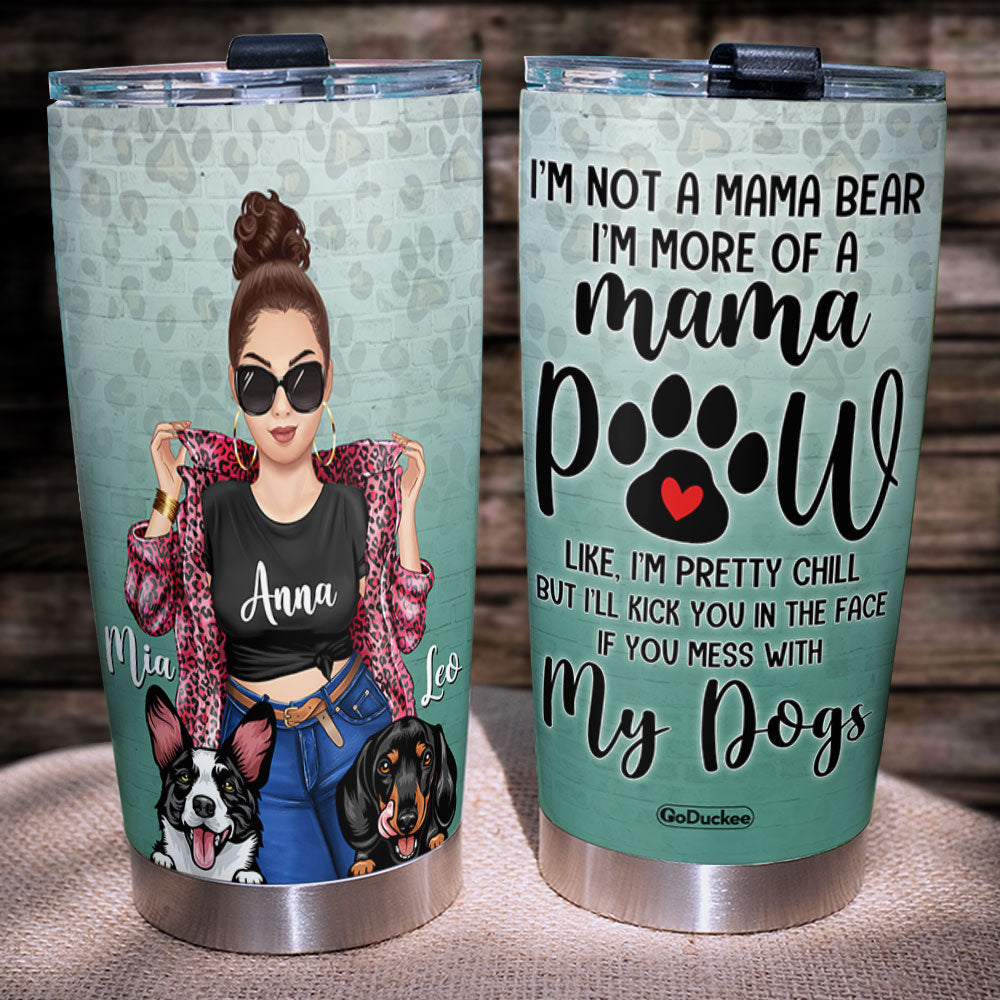 Personalized Dog Mom Tumbler - I'm More Of A Mama Paw - Leopard Patterns - Tumbler Cup - GoDuckee