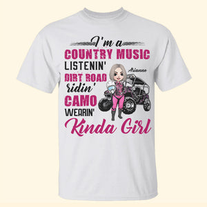 UTV Girl I Am Country Music Listennin' Dirt Road Ridin' Personalized Shirts - Shirts - GoDuckee
