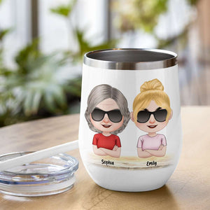 Mom It's Hereditary, Personalized Wine Tumbler, Bad*ss Mom And Kids Wine Tumbler, Funny Mother's Day Gift - Wine Tumbler - GoDuckee