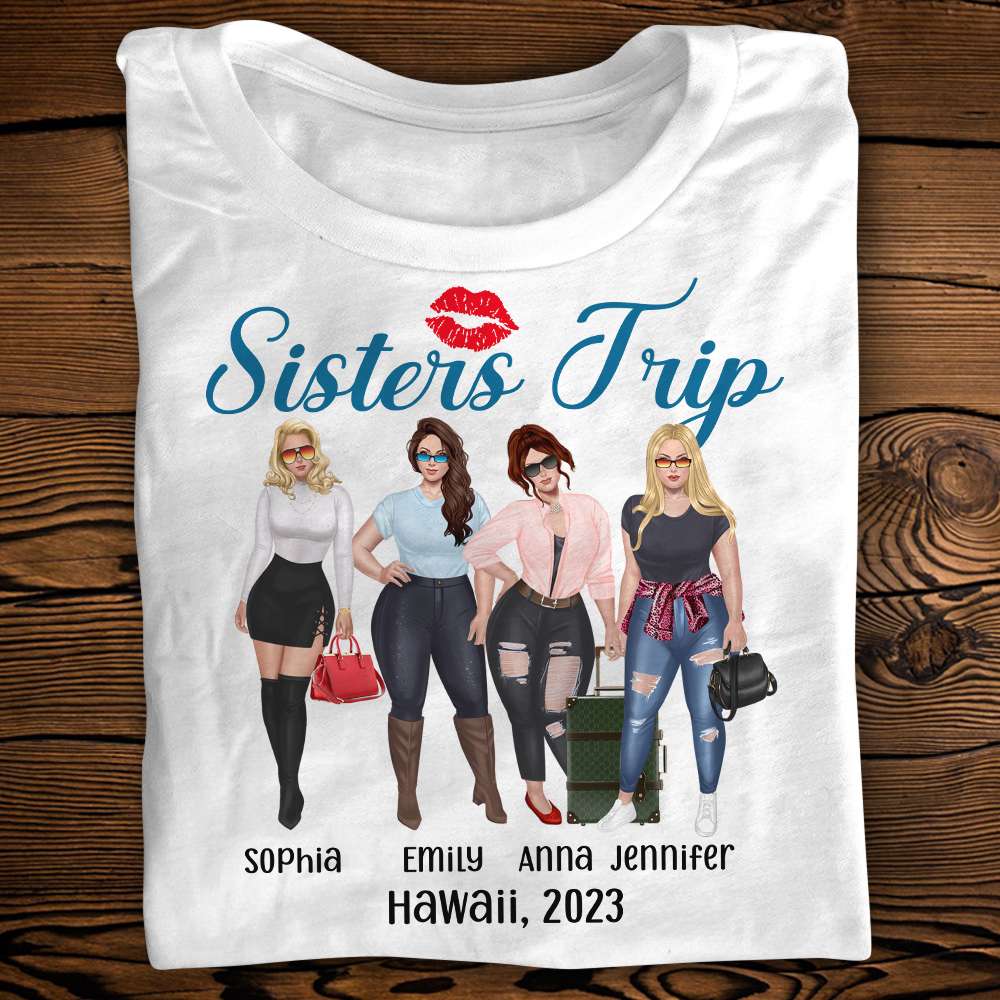Sisters Trip Personalized Shirt, Summer Vacation Shirt For Besties - Shirts - GoDuckee