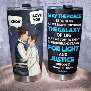 Personalized Couple Tumbler - May The Force Be With Us - Tumbler Cup - GoDuckee