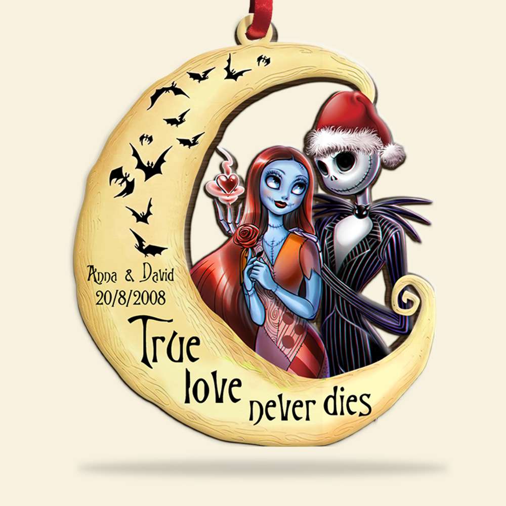 Couple True Love Never Die, Personalized Wood Ornament, Christmas Gift For Couple - Ornament - GoDuckee