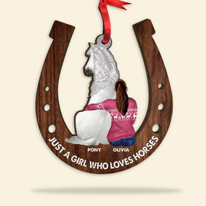 Just A Girl Who Loves Horses, Personalized Wood Ornament, Christmas Gift - Ornament - GoDuckee