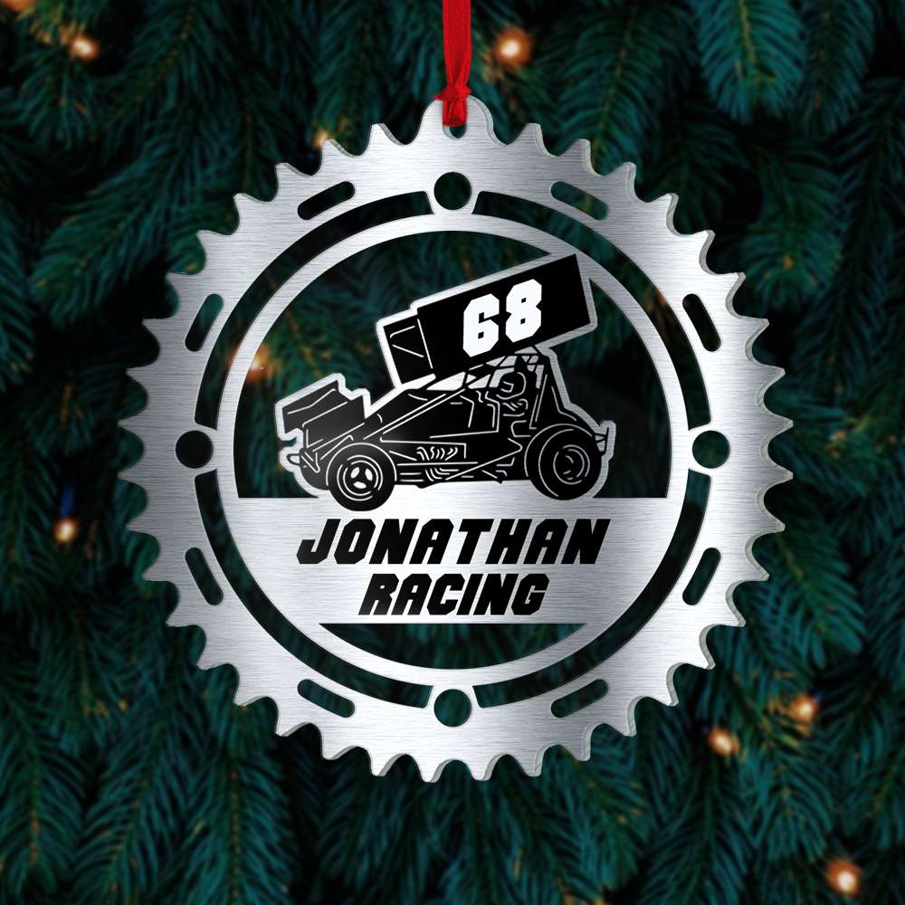 Dirt Track Racing Custom Racer Name & Number, Personalized Acrylic Ornament, Christmas Gift - Ornament - GoDuckee