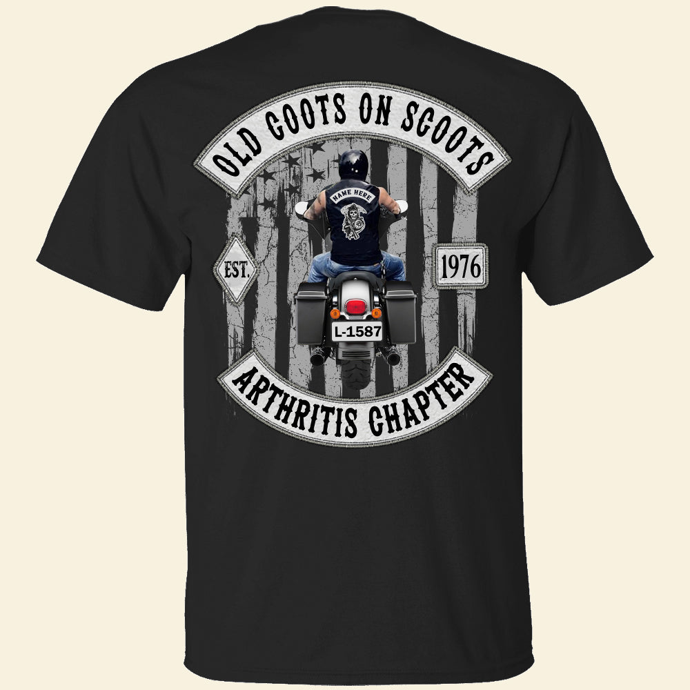 Old Coots On Scoots Arthritis Chapter Personalized Biker Shirt, Gift For Biker - Shirts - GoDuckee
