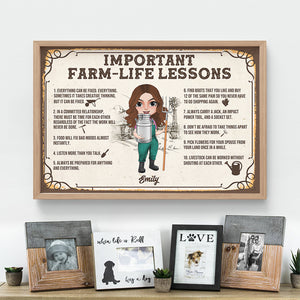 Important Farm-Life Lessons - Personalized Canvas Print - Poster & Canvas - GoDuckee