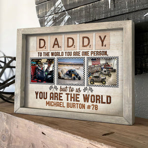 To The World You Are One Person But To Us You Are The World Custom Photo Off Road Racing Canvas Print - Gift For Racing Dad - Poster & Canvas - GoDuckee