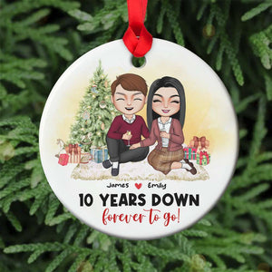 Forever To Go Personalized Ceramic Ornament, Gift For Couple - Ornament - GoDuckee