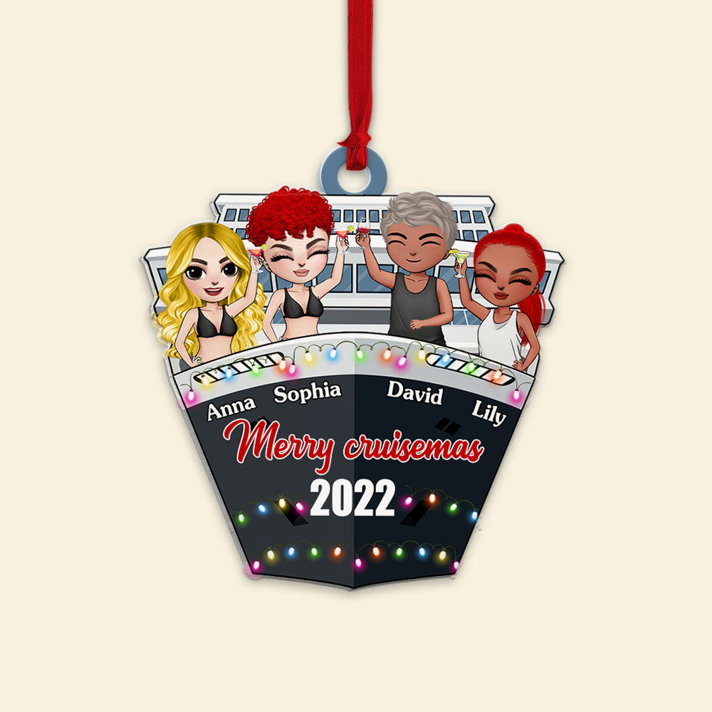 Merry Cruisemas Personalized Cruising Ornament, Christmas Tree Decor - Ornament - GoDuckee