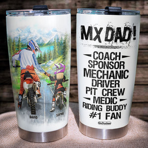 My Dad Coach Sponsor Mechanic Driver Medic Riding Buddy Personalized Motocross Dad Tumbler Cup - Tumbler Cup - GoDuckee