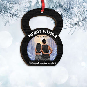 Gym Couple Merry Fitmas - Personalized Ornament - Ornament - GoDuckee