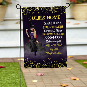 Drive Away All Harm & Fear, Only Good May Enter Here, Personalized Witch Garden Flag, Halloween Gift - Flag - GoDuckee