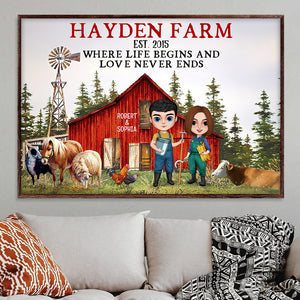 Where Life Begins And Love Never Ends, Farm Canvas Poster Gift For Couple - Poster & Canvas - GoDuckee