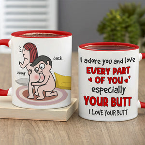 Adore You And Love Your Butt - Personalized Couple Mug - Gift For Couple - Coffee Mug - GoDuckee