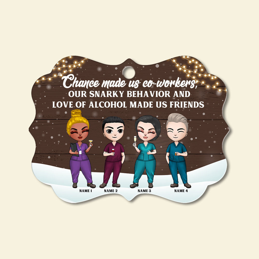 Nurses Friends Chance Made Us Co-workers Personalized Ornament - Ornament - GoDuckee