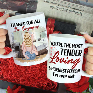 Thanks For All The Orgasms, Personalized Mug, Naughty Gifts For Couple - Coffee Mug - GoDuckee