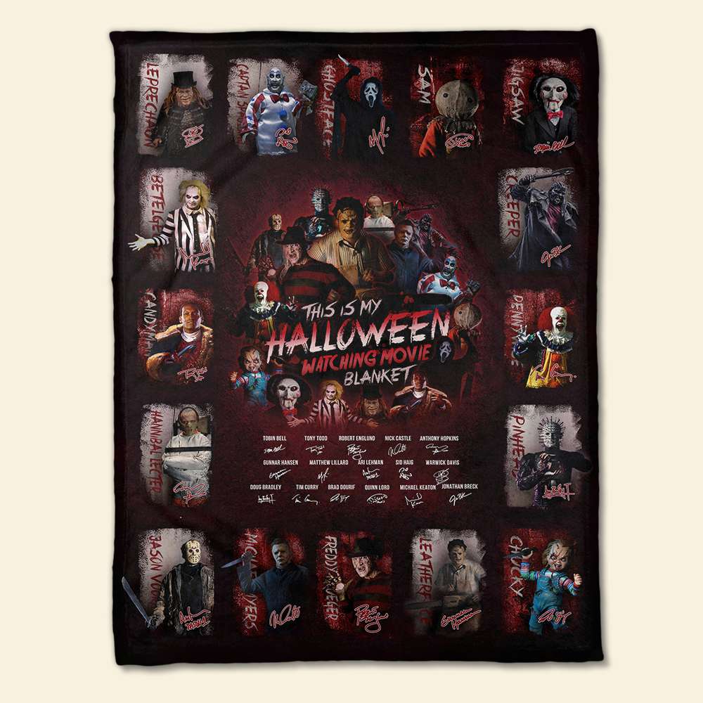 Horror Movie Characters, Halloween Watching Movie Blanket - Blanket - GoDuckee
