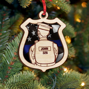 Police With Pattern - Personalized Ornament - Ornament - GoDuckee