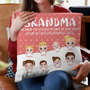 Love You Our Whole Lives, Personalized Square Pillow, Grandma Pillow, Mother's Day Gift, Birthday Gift For Grandma - Pillow - GoDuckee