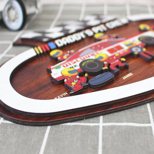 Daddy's - Personalized Racing Layered Wood Sign - Great Car Racing Gift For Dad - Wood Sign - GoDuckee