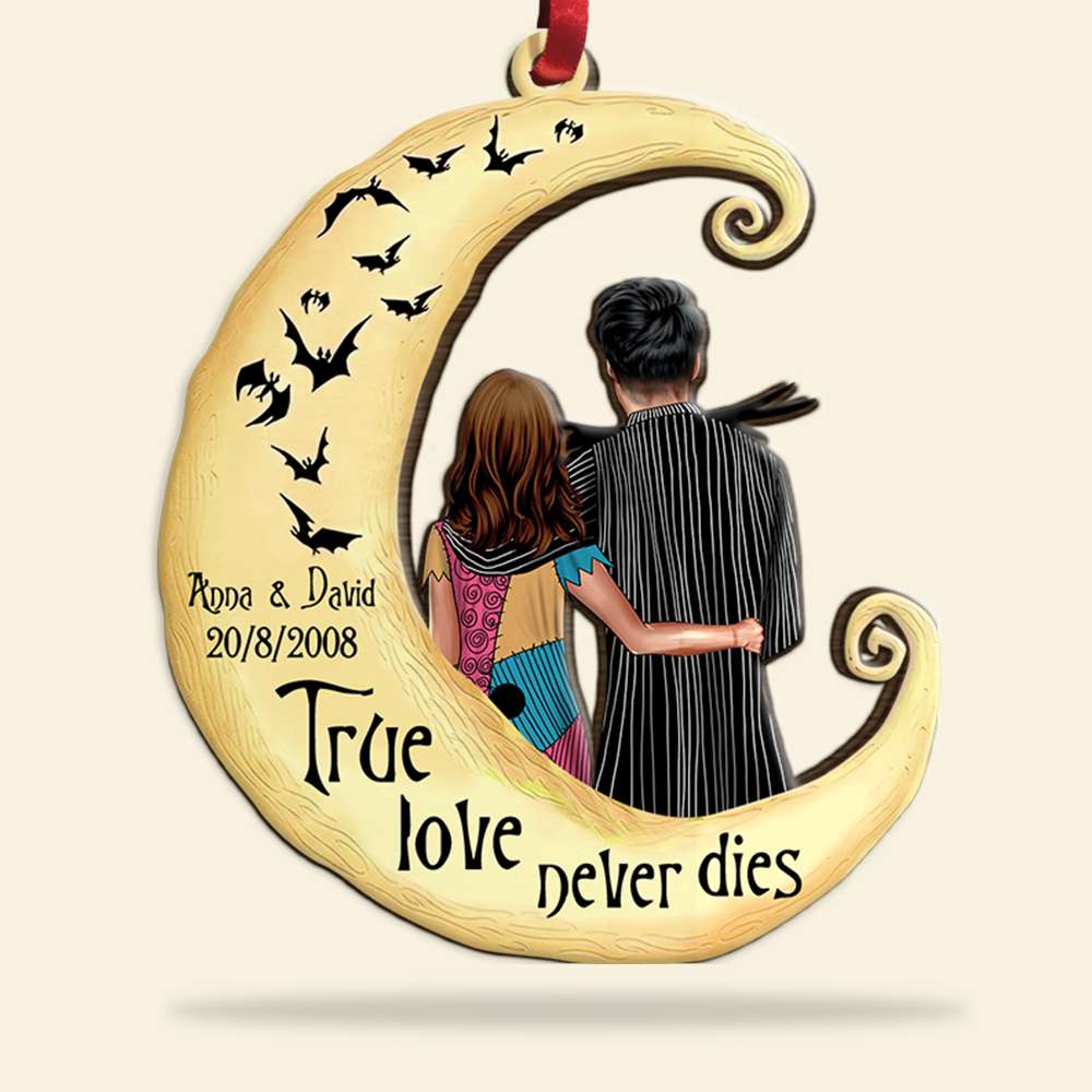 Couple True Love Never Die, Personalized Wood Ornament - Ornament - GoDuckee