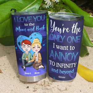 I Love You To The Moon And Back, Personalized Tumbler, Gift For Couples - Tumbler Cup - GoDuckee