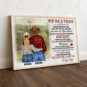 We're A Team Personalized Country Couple Canvas Print Gift For Couple - Poster & Canvas - GoDuckee