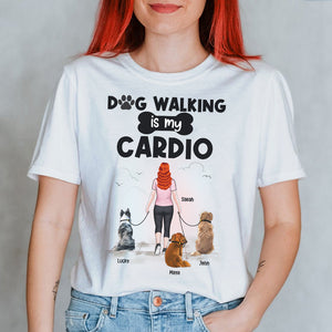 Dog Walking Is My Cardio, Personalized Shirt, Gift For Dog Lover - Shirts - GoDuckee