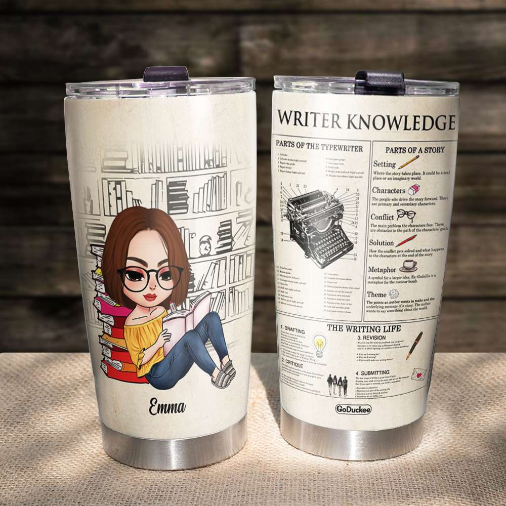 Writer Knowledge - Personalized Tumbler Cup - Gift For Book Lovers - Tumbler Cup - GoDuckee