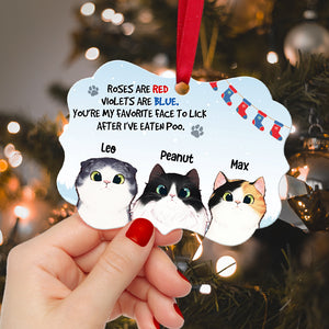 Cats Roses Are Red - Personalized Ornament - Ornament - GoDuckee