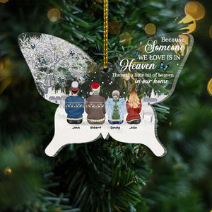 Because Someone We Love is in Heaven ,Personalized Heaven Family Acrylic Custom Shape Ornament, Christmas Gift - Ornament - GoDuckee