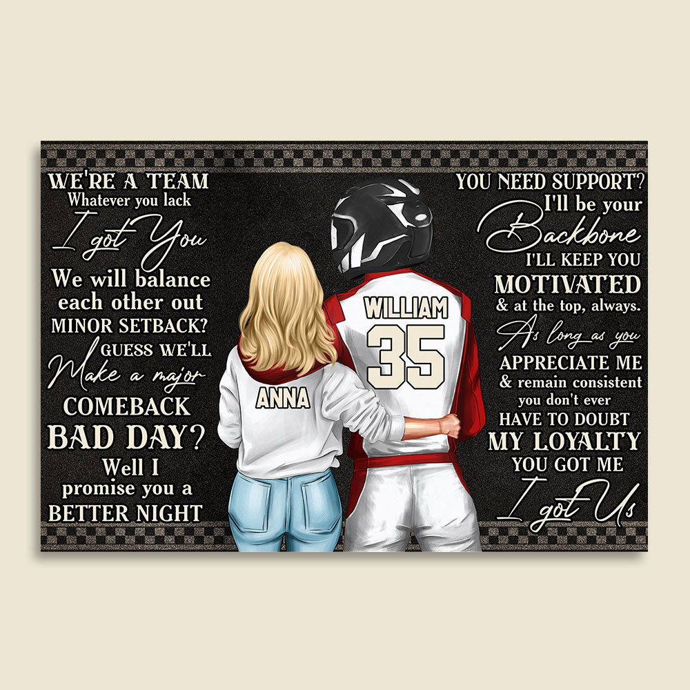 Personalized Racing Couple Poster Canvas - We Are A Team - Poster & Canvas - GoDuckee