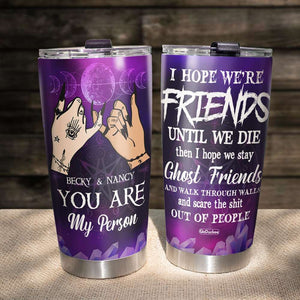 Witch Sisters, Stay Ghost Friends, Pinky swear - Personalized Halloween Tumbler - Gift For Soul Sister - Tumbler Cup - GoDuckee