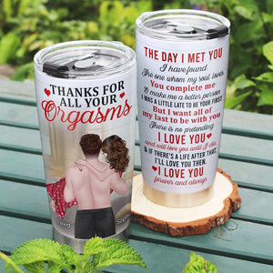 Will Love You Until I Die, Personalized Tumbler, Gift For Husband, Husband Carrying Wife Tumbler, Birthday Gift, Anniversary Gift - Tumbler Cup - GoDuckee