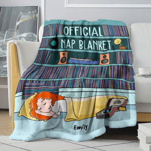 For Vinyl Girl - Personalized Cartoon Sleeping Girl - Official Nap Blanket - Blanket - GoDuckee