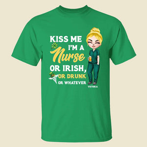 Personalized Drunk Nurse Shirts - Kiss Me I'm A Nurse - St Patrick Day - Shirts - GoDuckee