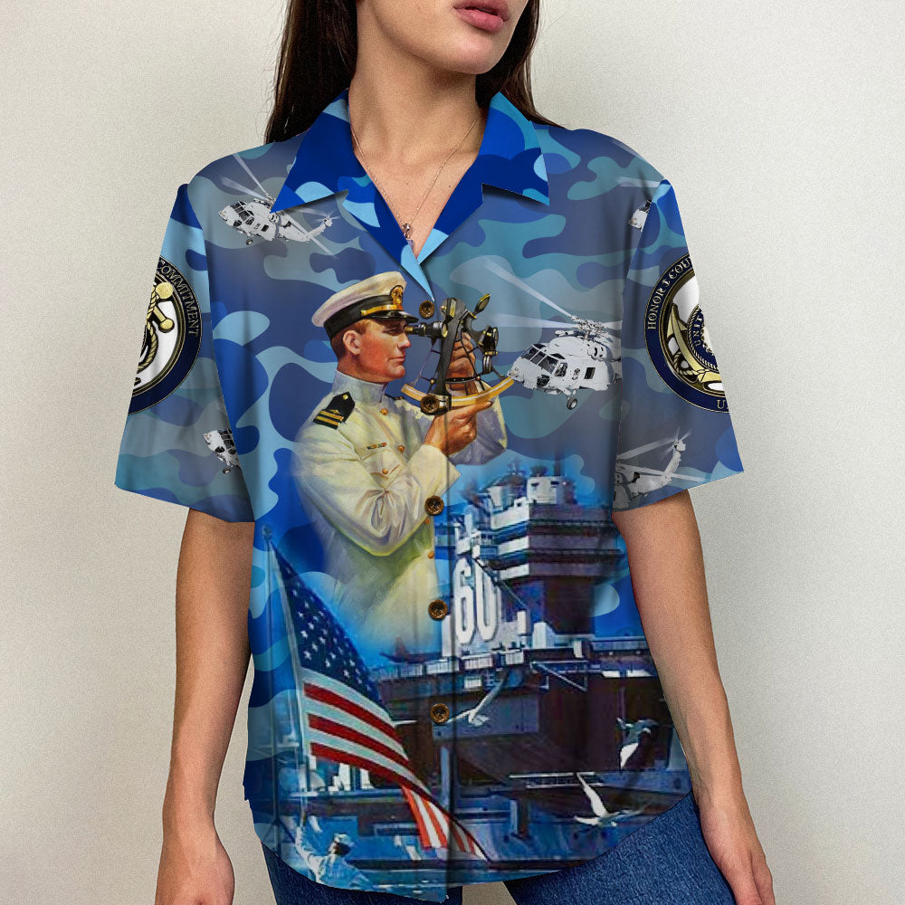 We Own The Sea Us Navy Hawaiian Shirt, Aloha Shirt For Summer