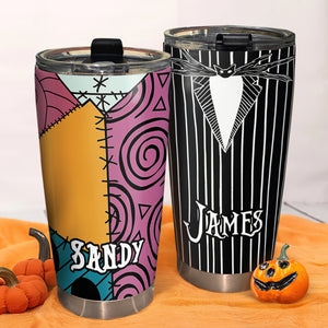 Personalized Pumpkin Couple Tumbler, The King and Queen Costume - Tumbler Cup - GoDuckee