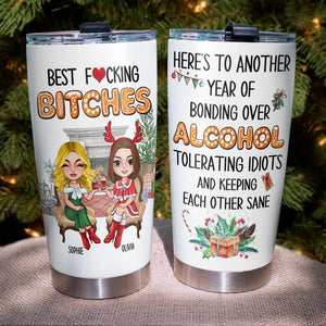 Here's To Another Year Of Bonding Over Alcohol Personalized Tumbler Cup, Christmas Gift For Friends - Tumbler Cup - GoDuckee