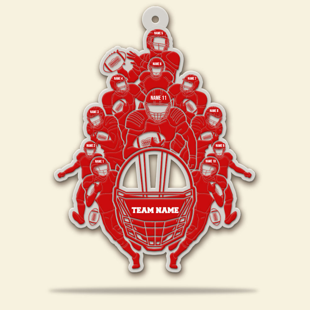 American Football Team Personalized Christmas Ornament - Ornament - GoDuckee